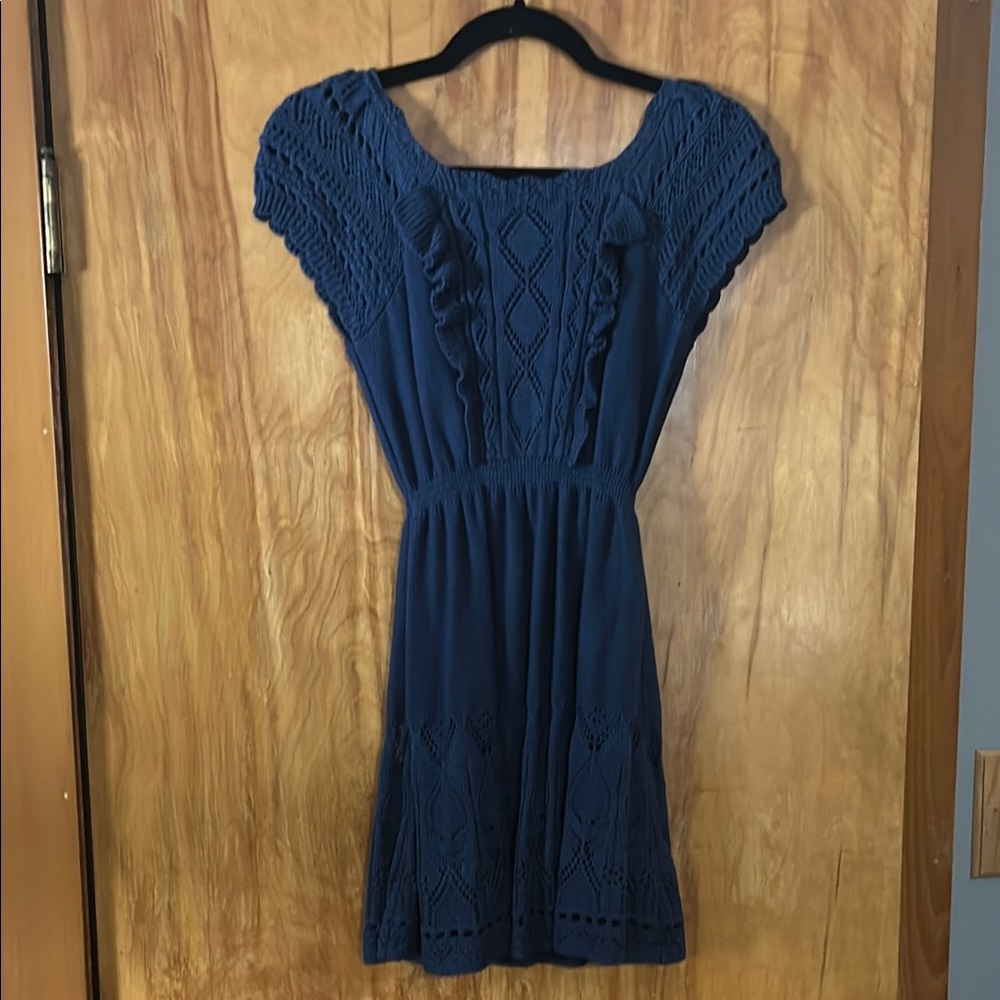 Girls Crochet Blue Dress